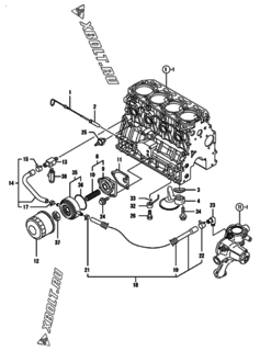  Двигатель Yanmar 4TNV84T-GYM, узел -  Система смазки 