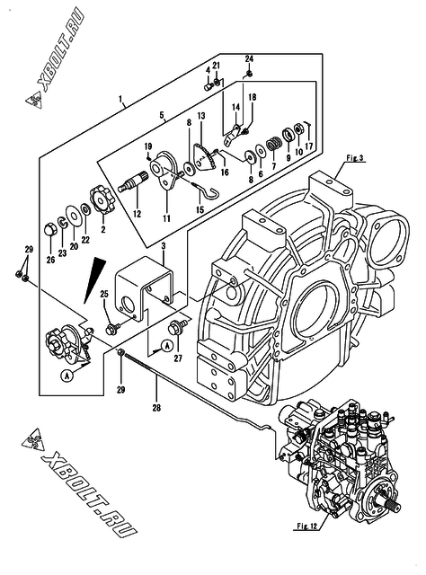  Блок управления двигателем двигателя Yanmar 4TNV98-IGEP