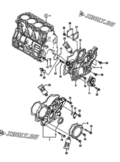  Двигатель Yanmar 4TNV98T-GGEP, узел -  Корпус редуктора 