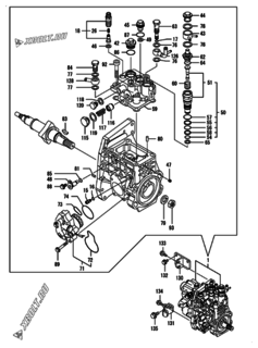  Двигатель Yanmar 4TNV98T-GGEP, узел -  Топливный насос высокого давления (ТНВД) 