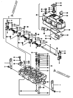  Двигатель Yanmar 3TNV88-DSAP, узел -  Головка блока цилиндров (ГБЦ) 