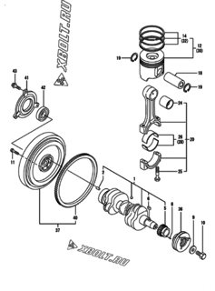  Двигатель Yanmar 3TNV88-DSAP, узел -  Коленвал и поршень 