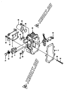  Двигатель Yanmar 4TNV88-DSAP, узел -  Регулятор оборотов 