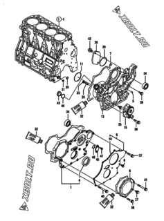  Двигатель Yanmar 4TNV98-NSAP, узел -  Корпус редуктора 
