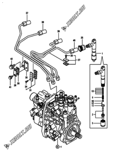  Двигатель Yanmar 4TNV98-NSAP, узел -  Форсунка 
