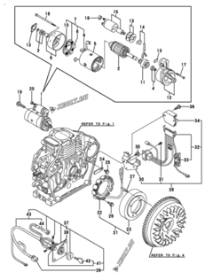  Двигатель Yanmar L48N6DA1F1AA, узел -  Стартер и генератор 