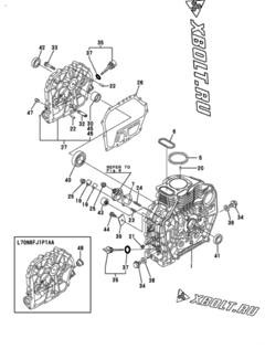  Двигатель Yanmar L70N6DA1F1AA, узел -  Блок цилиндров 