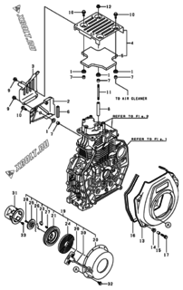  Двигатель Yanmar L70N5EA1C1AA, узел -  Пусковое устройство 
