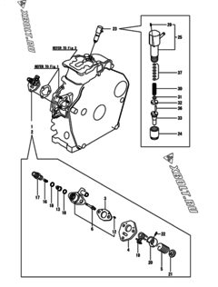  Двигатель Yanmar L70N5EA1C1AA, узел -  ТНВД и форсунка 