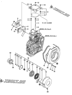  Двигатель Yanmar L100N6AJ1R2AA, узел -  Пусковое устройство 