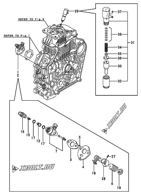  Топливный насос высокого давления (ТНВД) и форсунка двигателя Yanmar L100N5EA1C1AA