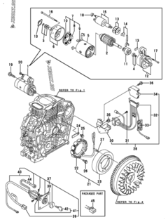  Двигатель Yanmar L100N6AJ1R2AA, узел -  Стартер и генератор 