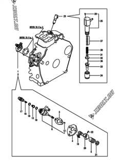  Двигатель Yanmar L100N6AJ1R2AA, узел -  ТНВД и форсунка 