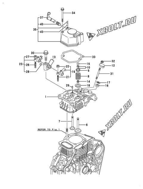  Головка блока цилиндров (ГБЦ) двигателя Yanmar L100AE-DIMYC