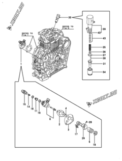  Двигатель Yanmar L100AE-DIMYC, узел -  Топливный насос высокого давления (ТНВД) 