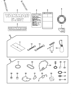  Двигатель Yanmar L48V6EF1C1AA, узел -  Инструменты, шильды и комплект прокладок 