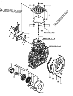  Двигатель Yanmar L70V6GA1T1AA, узел -  Пусковое устройство 