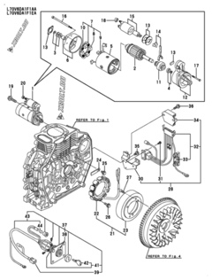  Двигатель Yanmar L70V6DA1F1EA, узел -  Стартер и генератор 
