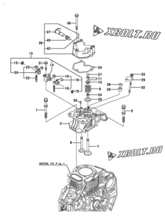  Двигатель Yanmar L70V6AA1R1AA, узел -  Головка блока цилиндров (ГБЦ) 