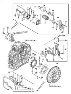  Двигатель Yanmar L70V6AA1R4AAS1, узел -  Стартер и генератор 