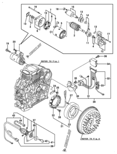  Двигатель Yanmar L100V6AA2R1AAS1, узел -  Стартер и генератор 