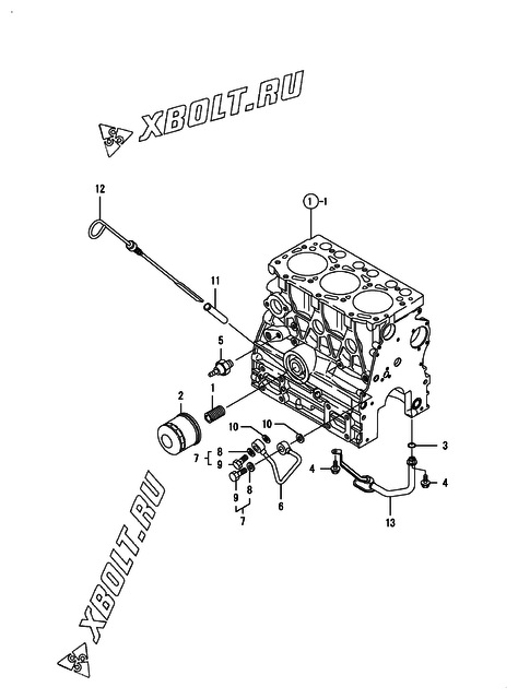  Система смазки двигателя Yanmar 3TNV76-CSAP