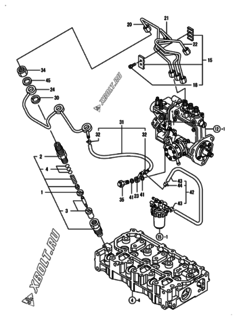  Двигатель Yanmar 3TNV70-HGEP, узел -  Форсунка 