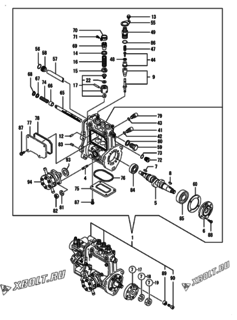  Двигатель Yanmar 3TNV76-GGEP, узел -  Топливный насос высокого давления (ТНВД) 