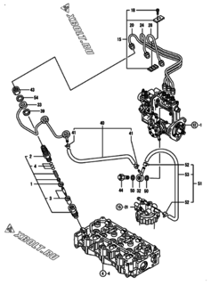  Двигатель Yanmar 3TNV76-GGEP, узел -  Форсунка 