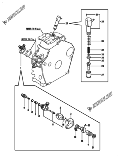  Двигатель Yanmar L48N6-METM, узел -  Топливный насос высокого давления (ТНВД) 