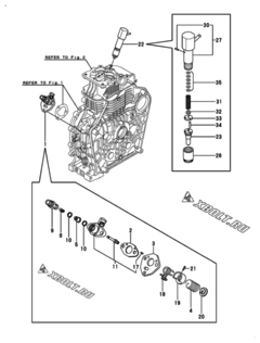 Двигатель Yanmar L100N6-MTM, узел -  Топливный насос высокого давления (ТНВД) 