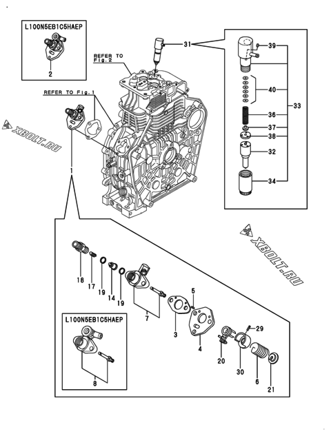  Топливный насос высокого давления (ТНВД) и форсунка двигателя Yanmar L100N5CJ1F1AA