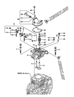  Двигатель Yanmar L70V6DF1F2AA, узел -  Головка блока цилиндров (ГБЦ) 