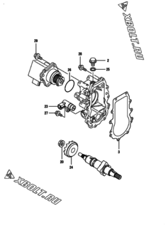  Двигатель Yanmar 4TNV84T-ZKWLC, узел -  Регулятор оборотов 
