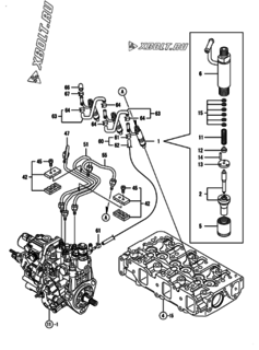  Двигатель Yanmar 3TNV88-BKMW, узел -  Форсунка 
