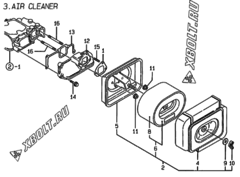  Двигатель Yanmar L100AE-D, узел -  Воздушный фильтр 
