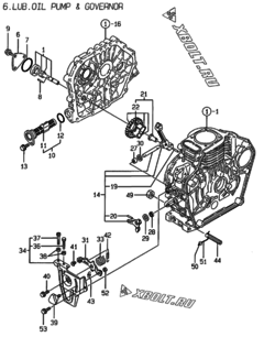  Двигатель Yanmar L100AE-D, узел -  Масляный насос 