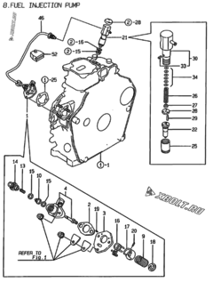  Двигатель Yanmar L100AE-D, узел -  Топливный насос высокого давления (ТНВД) 