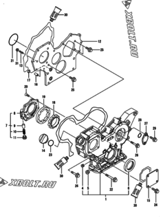  Двигатель Yanmar 3TNV82A-SNN, узел -  Корпус редуктора 