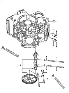  Двигатель Yanmar 2V750-DVPP, узел -  Распредвал 