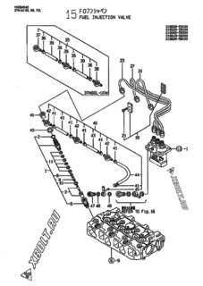  Двигатель Yanmar 3TNA68L-UDW2, узел -  Форсунка 