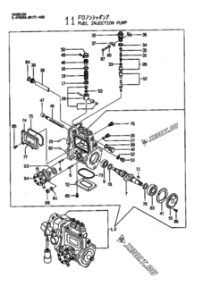  Двигатель Yanmar 3TNE84-AGD, узел -  Топливный насос высокого давления (ТНВД) 