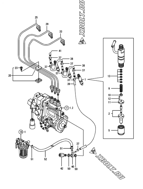  Форсунка двигателя Yanmar 3TNE84-AGD