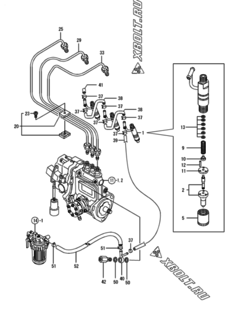 Двигатель Yanmar 3TNE84-AGD, узел -  Форсунка 