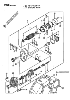  Двигатель Yanmar 3TNE84-AGD, узел -  Стартер 