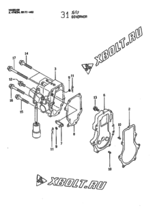  Двигатель Yanmar 4TNE88-AGD, узел -  Регулятор оборотов 