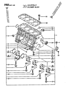  Двигатель Yanmar 4TNE84T-AGD, узел -  Блок цилиндров 