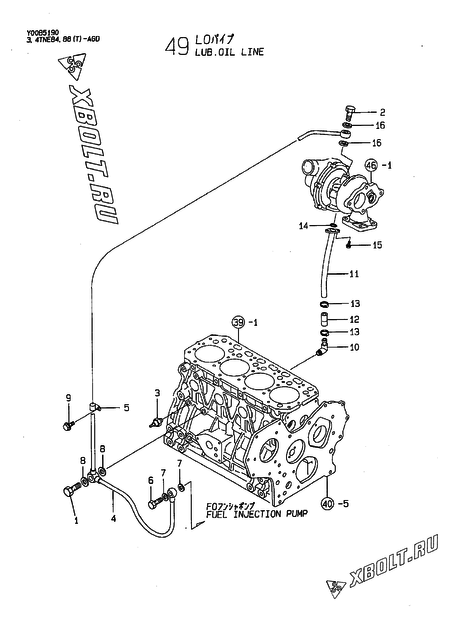  Система смазки двигателя Yanmar 4TNE84T-AGD