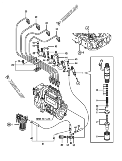  Двигатель Yanmar 4TNE84-GB2S, узел -  Форсунка 