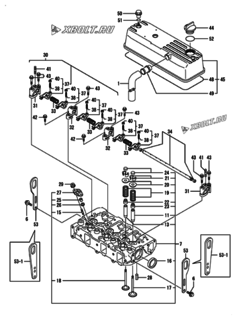  Двигатель Yanmar 3TNE84-GB1S, узел -  Головка блока цилиндров (ГБЦ) 
